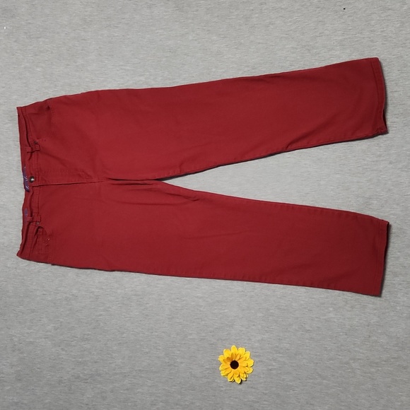 Y2K Gloria Vanderbilt Red Bedazzled Mid Rise Straight Leg Jeans - Picture 5 of 12